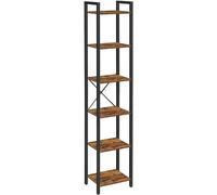 Calicosy Estantería industrial de metal y madera de 6 niveles - L40 x H187.5 cm