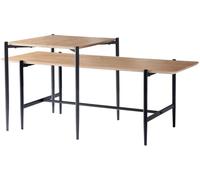 Calicosy Juego de 2 mesas bajas apilables decoradas en madera L100 cm