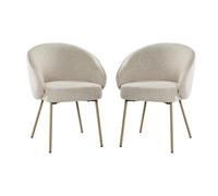 Calicosy Juego de 2 sillas de tela beige con patas de metal, 81 cm de alto - PIA