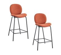 Calicosy Juego de 2 taburetes de tela con patas de metal negro, 43 cm de ancho - CORI