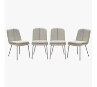 Calicosy Juego de 4 sillas de tela beige con patas de metal, 85 cm de altura - LYSA