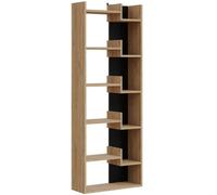 Calicosy Librería de 5 estantes H162,4 cm - Efecto Roble y Negro