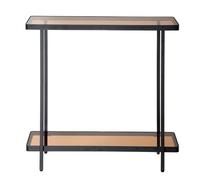 Calicosy Mesa consola con dos estantes de cristal ahumado, 80 cm de ancho - ORA