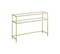 Calicosy Mesa consola de metal con 2 estantes de cristal templado, 90 cm de ancho - SELIA