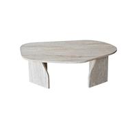 Calicosy Mesa de centro con parte superior de forma orgánica y patas anchas, 100 cm de largo - ROCK