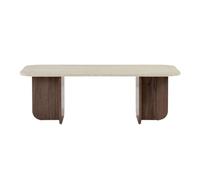 Calicosy Mesa de centro rectangular con borde redondeado, 120 cm de largo - BECAJ