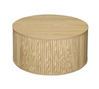 Calicosy - Mesa de centro redonda con almacenamiento D75 cm - Colección Ernest - Diseño vintage y práctico - Mueble de salón elegante de MDF