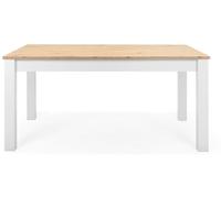 Calicosy Mesa de comedor extensible L160-215 cm - Efecto Roble y Blanco