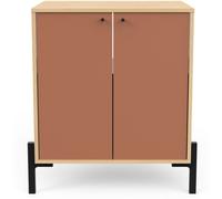 Calicosy Mueble bajo lavabo 2 puertas l69,2 cm - efecto roble y naranja