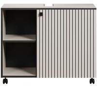 Calicosy Mueble bajo lavabo con ruedas l80 cm - gris y negro