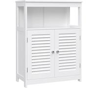 Calicosy Mueble de almacenamiento blanco con 2 puertas persianas - h80cm
