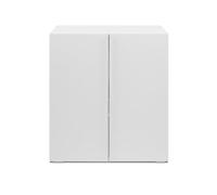 Calicosy Mueble de almacenamiento con 2 puertas y 2 estantes en el interior, blanco, 76 cm de ancho - ORSA