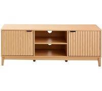 Calicosy Mueble de TV 2 nichos y 2 puertas L140 cm - Efecto Madera clara
