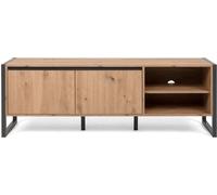 Calicosy Mueble de TV 2 puertas y 2 baldas 160 cm - Acabado madera clara