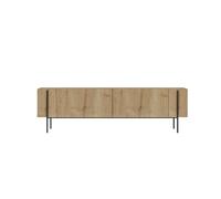 Calicosy Mueble de TV de 2 puertas con patas de metal, 160 cm de ancho, HERMIONE