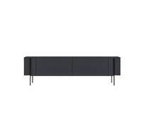 Calicosy Mueble de TV de 2 puertas con patas de metal, 160 cm de ancho, HERMIONE