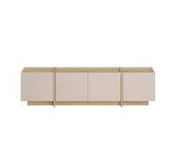 Calicosy - Mueble de TV de 4 puertas - paneles de melamina decoración de cachemira y roble zafiro - patas de metal y fijación de pared posible - Colección Onyx - Salón - L 180 x D 35 x 46 cm