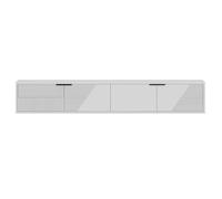 Calicosy Mueble de TV de pared PARLA con 2 puertas abatibles ranuradas