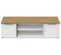 Calicosy Mueble para TV con 2 puertas y 2 nichos, roble y blanco L 135 cm
