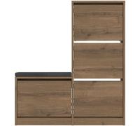 Calicosy Mueble para zapatos 4 puertas L105 cm - Efecto Roble