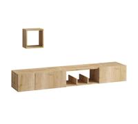 Calicosy Mueble TV Suspendido 1 Nicho 3 Puertas Y 1 Estante Mural Decoración Roble Zafiro L180 Cm - Avior