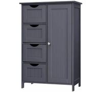 Calicosy Pequeña cómoda de 4 cajones y 1 puerta azul oscuro - l55 cm