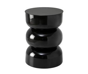 Calicosy - Puntera de sofá de metal lacado - Mesa auxiliar de diseño moderno - Color negro - Colección Ella - Salón, Dormitorio - 36 x 36 x 50 cm