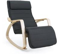 Calicosy Sillón mecedor con reposabrazos y reposapiés - gris marengo