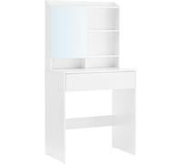 Calicosy Tocador con 1 cajón y 3 estantes con espejo - H136 cm - Blanco