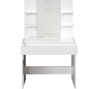 Calicosy Tocador con 4 estantes, 1 cajón grande y 1 espejo l85 cm - Blanco