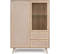 Calicosy Vitrina 2 puertas 2 cajones 101,5 cm - Impresión efecto ratán