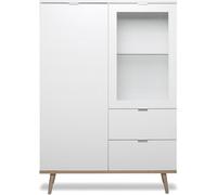 Calicosy Vitrina 2 puertas y 2 cajones - al. 140 cm - blanco