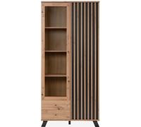Calicosy Vitrina 2 puertas y 2 cajones decoración roble l92 cm