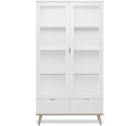 Calicosy Vitrina con 2 puertas de cristal y 2 cajones - al.185 cm - blanco