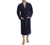 Calida After Shower albornoz con forro de rizo para hombre, de rizo absorbente y suave terciopelo, con bolsillos de parche