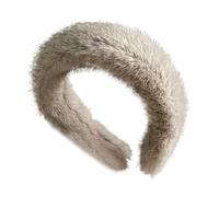 Cálida banda para el cabello de felpa para mujer - banda para el cabello de invierno hecha de visón sintético | Accesorio para diadema de tendencia suave | diadema mullida | Conjunto de accesorio