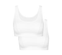 CALIDA Benefit Women Sujetador Deportivo, Opaco, Blanco, 40-42 (Pack de 2) Mujeres