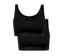 CALIDA Benefit Women Sujetador Deportivo, Opaco, Negro, 40-42 (Pack de 2) Mujeres