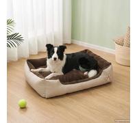 Cálida cama para perro con cojín acolchado XL de tela Oxford | Paredes laterales de apoyo para perros y gatos, resistentes al agua, antideslizantes, multiusos