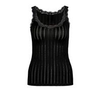 Calida Etude Toujours Camiseta de Tirantes para Mujer, con Sello de Calidad Swiss+Cotton, Elegante Aspecto a Rayas y Delicado Encaje en el Escote