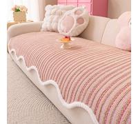 Cálida Funda De Sofá Terciopelo Medio Con Funda Suave Antideslizante Y Transpirable En Forma Nube Seccional/sofá De Dos Plazas, Protector Asiento Lavable A Máquina Que Admit pink 70*180cm/27.6*70.9in