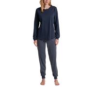 CALIDA Midnight Dreams - Pijama con puños para Mujer, 100% algodón Grueso, Peacoat Blue, 38-40