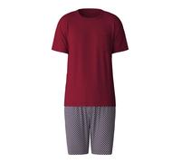 CALIDA Pijama corto azul oscuro / rojo carmesí / blanco Hombre CALIDA S azul oscuro / rojo carmesí / blanco