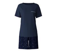 CALIDA Pijama de pantalón corto navy / blanco M navy / blanco