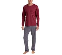 CALIDA Pijama Largo para Hombre, 100% algodón, Rojo Marte, 58-60