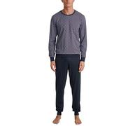 CALIDA Pijama Relax Imprint para Hombre, Abotonado, 100% algodón, pantalón con Cintura elástica revestida de Tela, Rojo Marte, 52-54