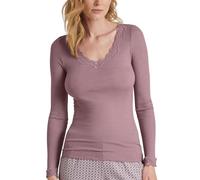 CALIDA Richesse Lace Camiseta de Manga Larga, Semitransparente, Elderberry, 50-50 Mujeres
