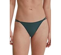 Calida Sleek Skin - Tanga para Mujer de Corte bajo para Piel Sensible, Material Ligero, Deep Emerald Green, 42-44