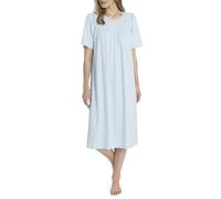 Calida Soft Cotton Camisón de Mujer de Manga Corta, Largo 110 cm, confeccionado en algodón 100%, con Suave Ribete de satén Brillante