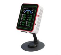 Calidad 18 en 1 con detector PM2.5 y PM10, sensor de dióxido de carbono y TVOC, y pantalla de humedad, LCD TFT a color de 2.8 pulgadas, datos (blanco)